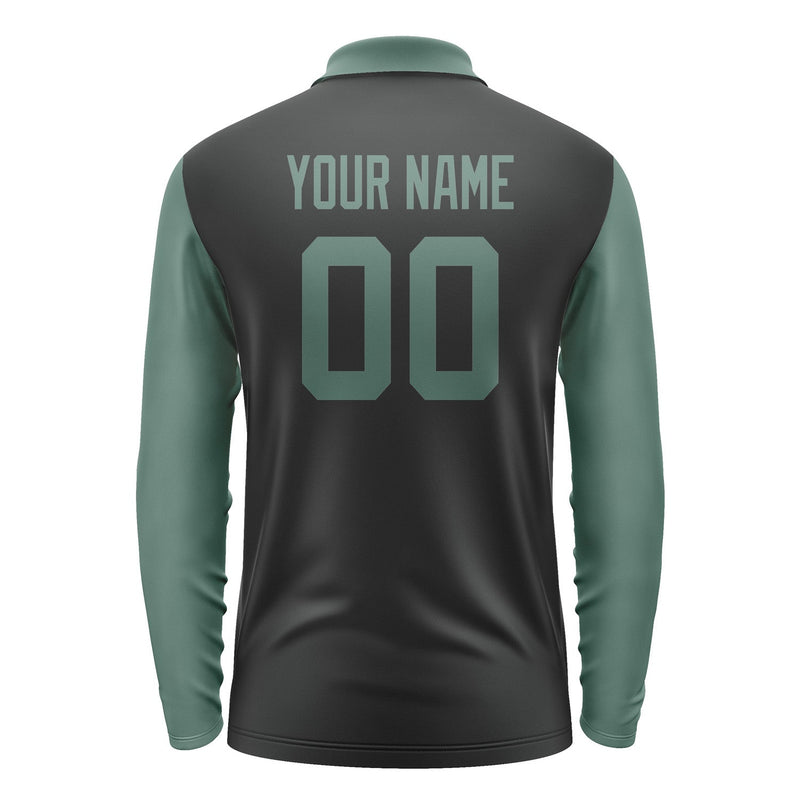 Custom Black Blue Green Long Sleeve Polo Shirt Pl172727B127