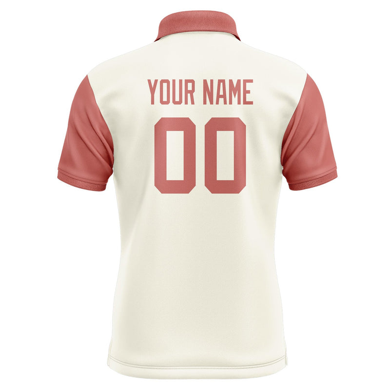 Custom Cream Copper Rose Short-Sleeve Polo Shirt PO032929B129