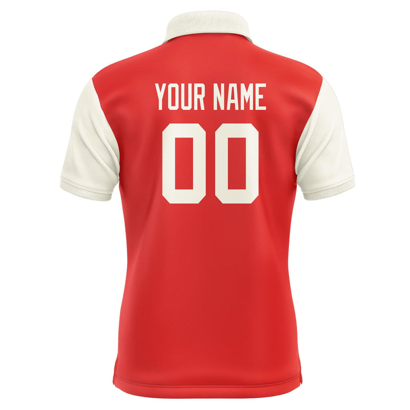 Custom Orange Red Cream Short-Sleeve Polo Shirt PO120303B103