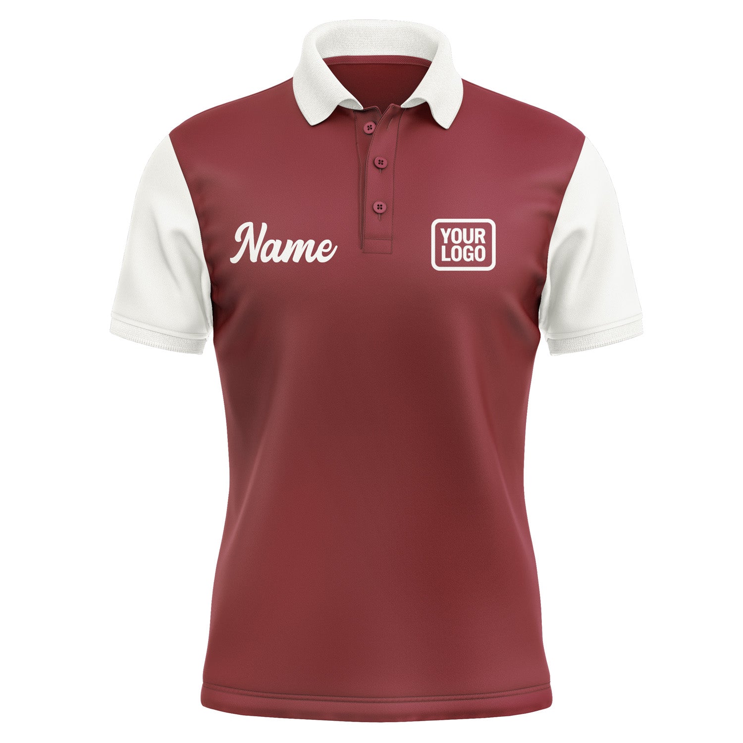 Custom Crimson Red White Short-Sleeve Polo Shirt PO151818B118