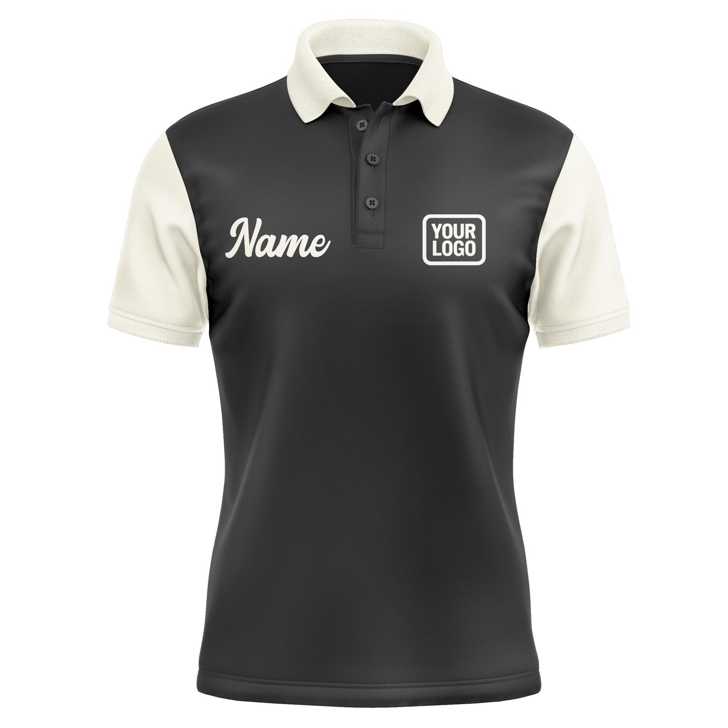 Custom Black Cream Short-Sleeve Polo Shirt PO170303B103