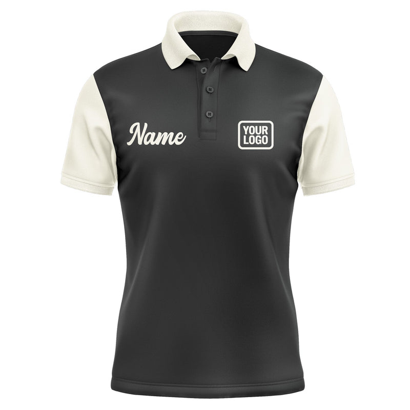 Custom Black Cream Short-Sleeve Polo Shirt PO170303B103
