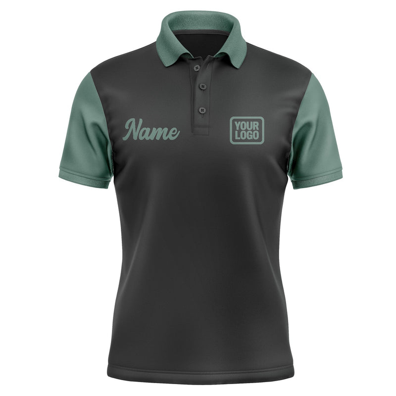 Custom Black Blue Green Short-Sleeve Polo Shirt PO172727B127