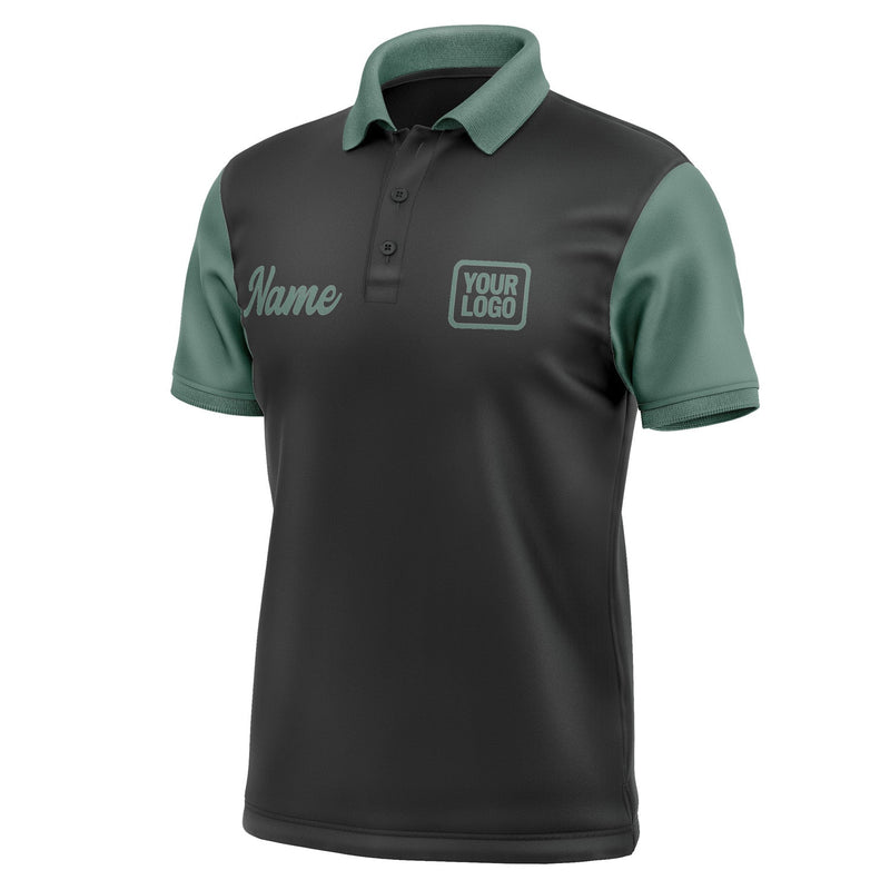 Custom Black Blue Green Short-Sleeve Polo Shirt PO172727B127