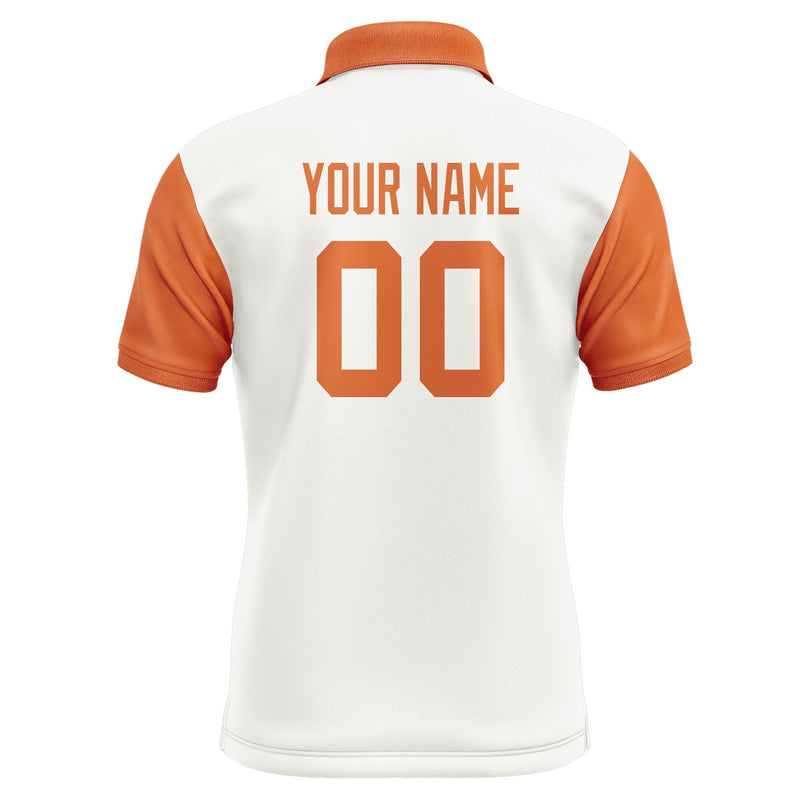 Custom White Orange Short-Sleeve Polo Shirt PO182828B128