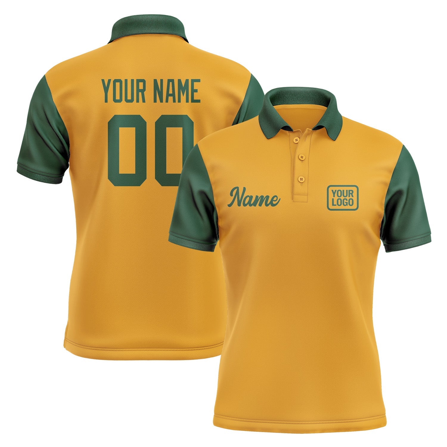 Custom Yellow Green Short-Sleeve Polo Shirt PO190505B105