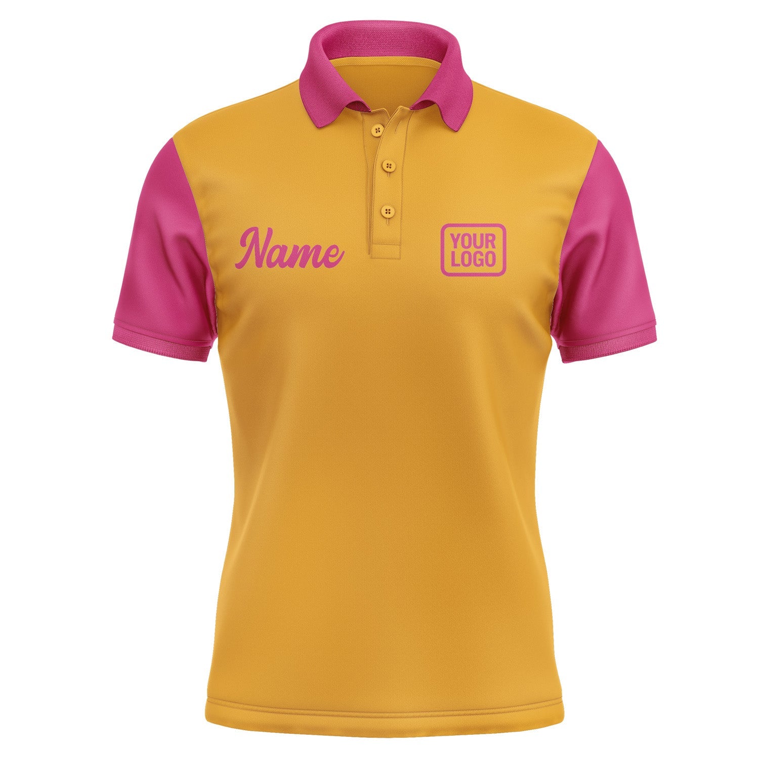 Custom Yellow Pink Short-Sleeve Polo Shirt PO191313B113
