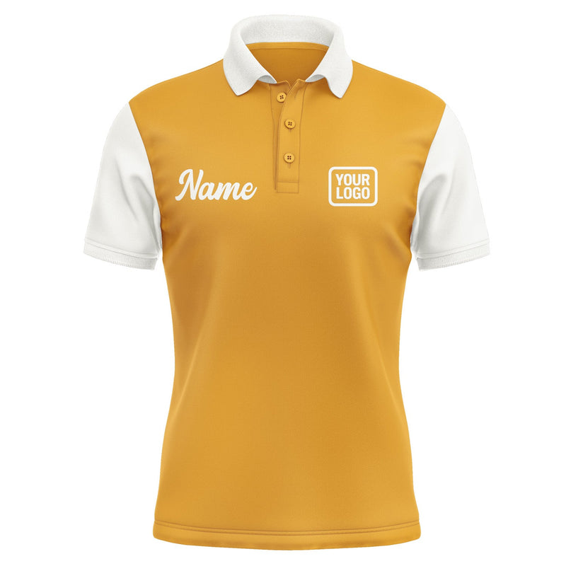 Custom Yellow White Short-Sleeve Polo Shirt PO191818B118