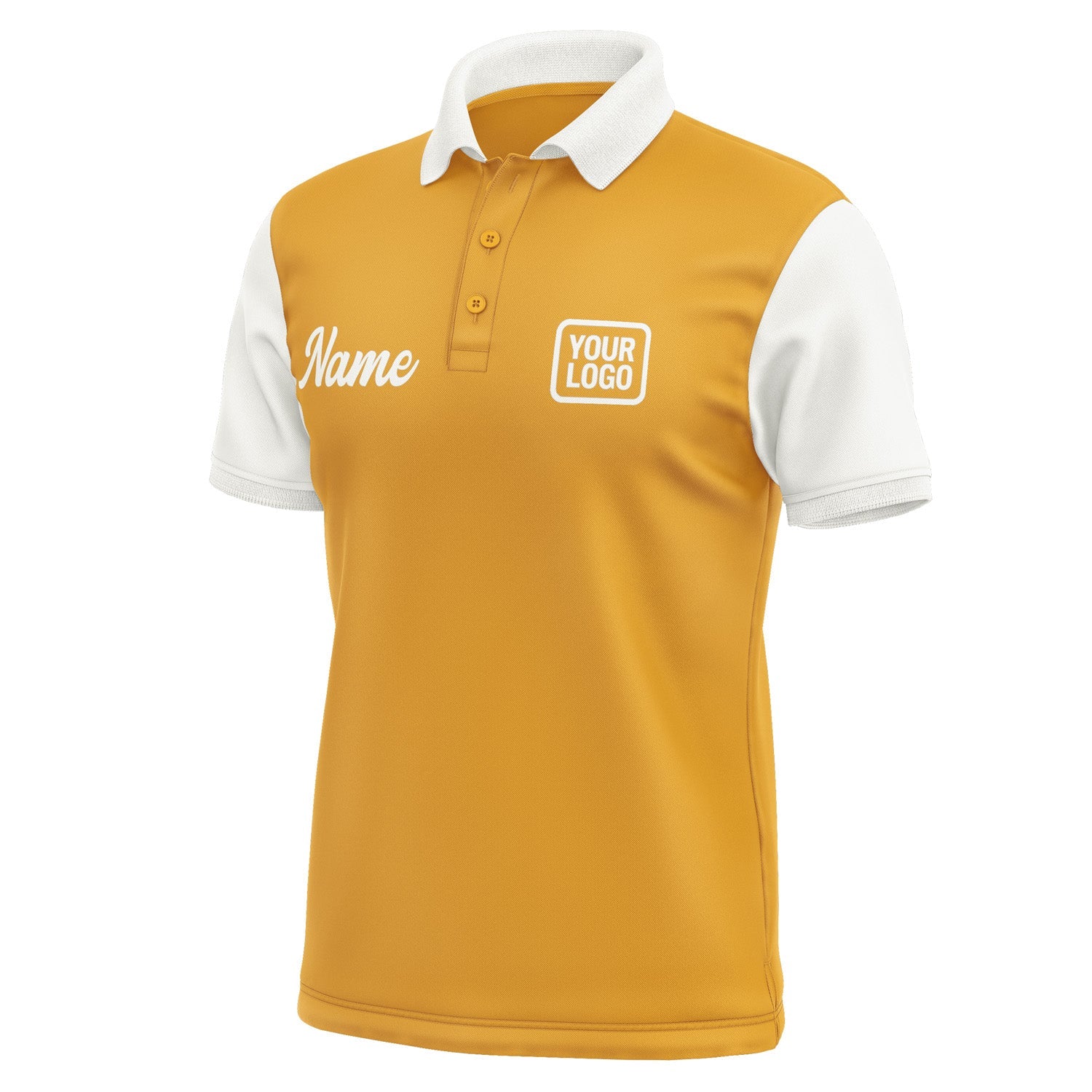 Custom Yellow White Short-Sleeve Polo Shirt PO191818B118