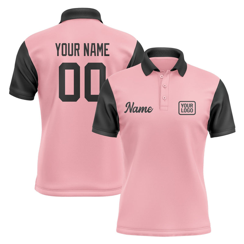 Custom Light Pink Black Short-Sleeve Polo Shirt PO211717B117