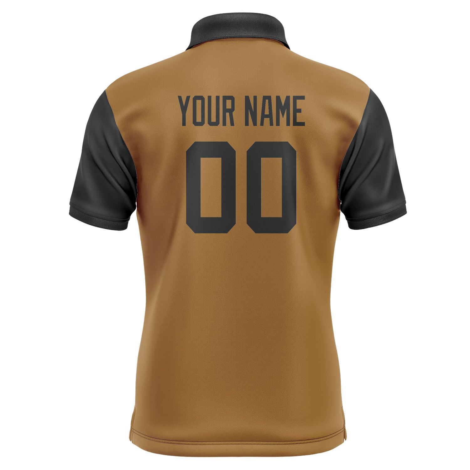 Custom Khaki Black Short-Sleeve Polo Shirt PO221717B117
