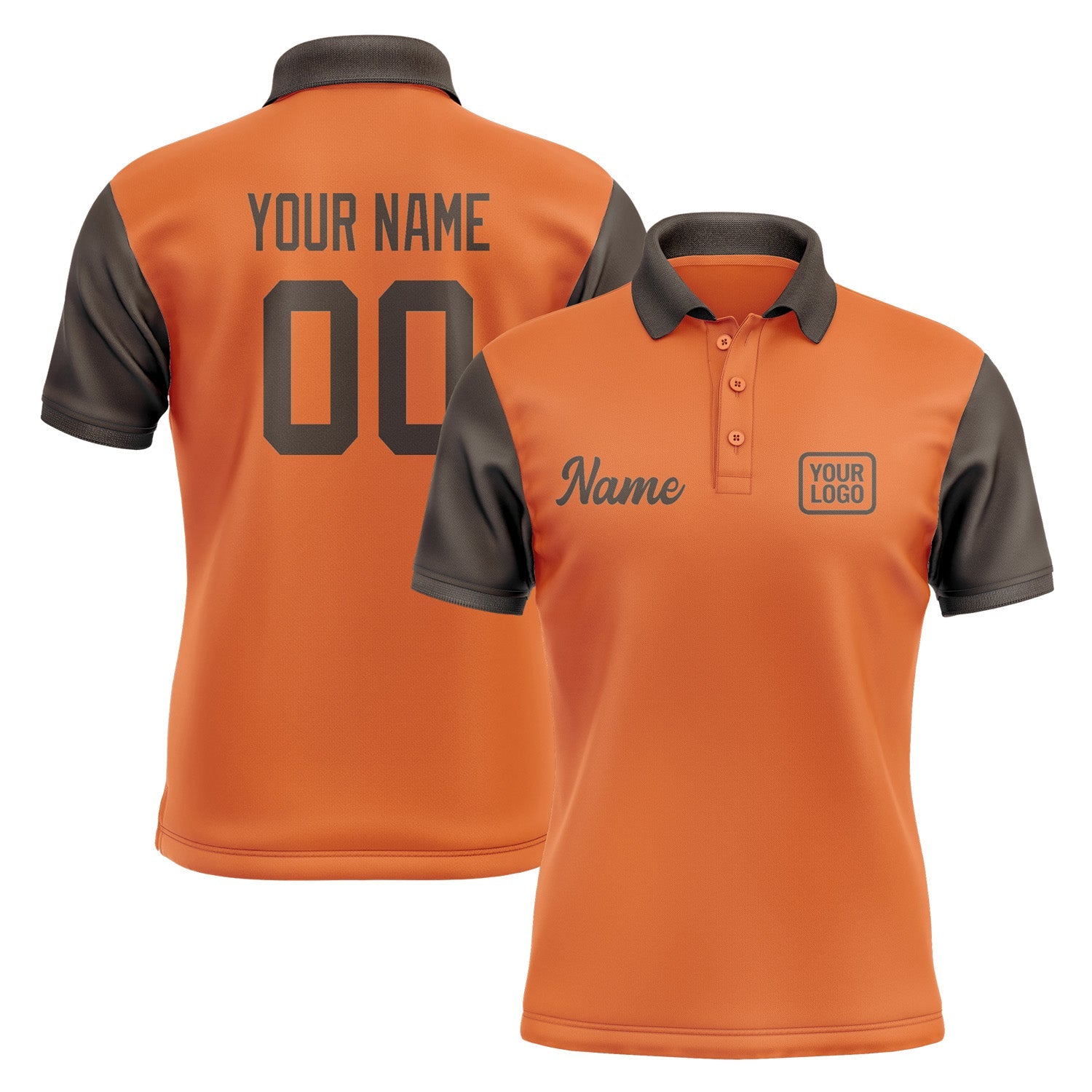Custom Orange Brown Short-Sleeve Polo Shirt PO280101B101