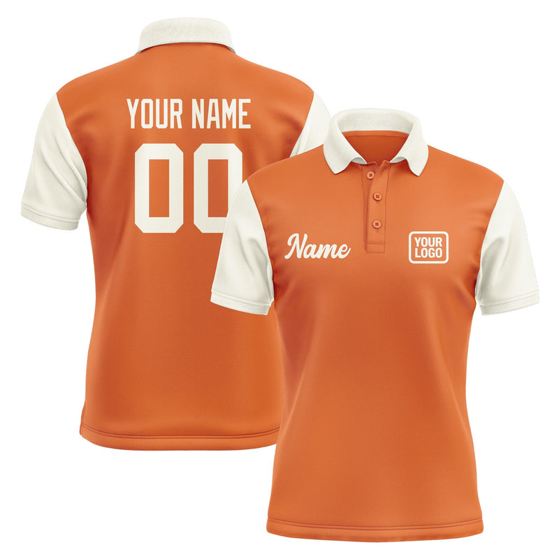 Custom Orange Cream Short-Sleeve Polo Shirt PO280303B103