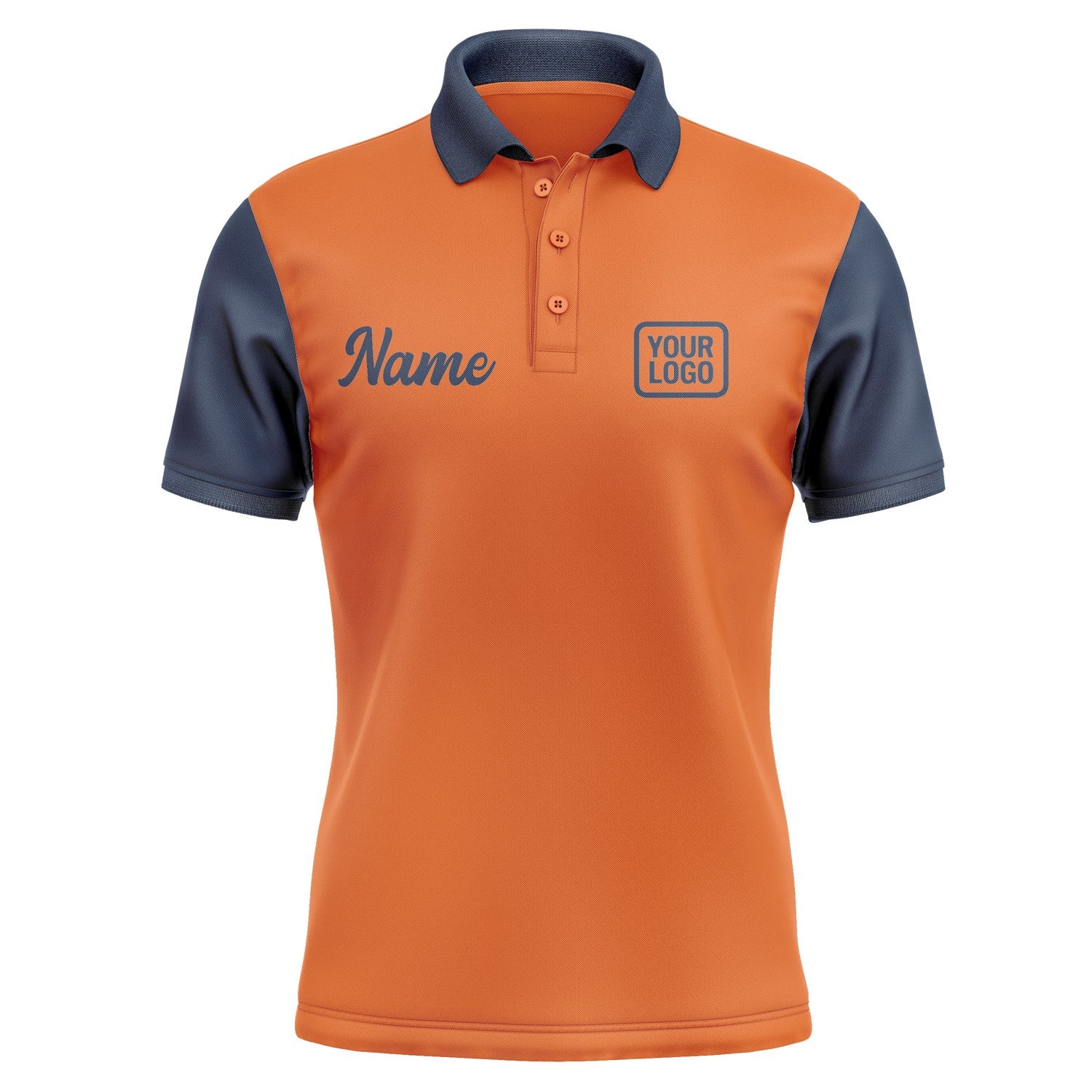 Custom Orange Blue Short-Sleeve Polo Shirt PO281010B110