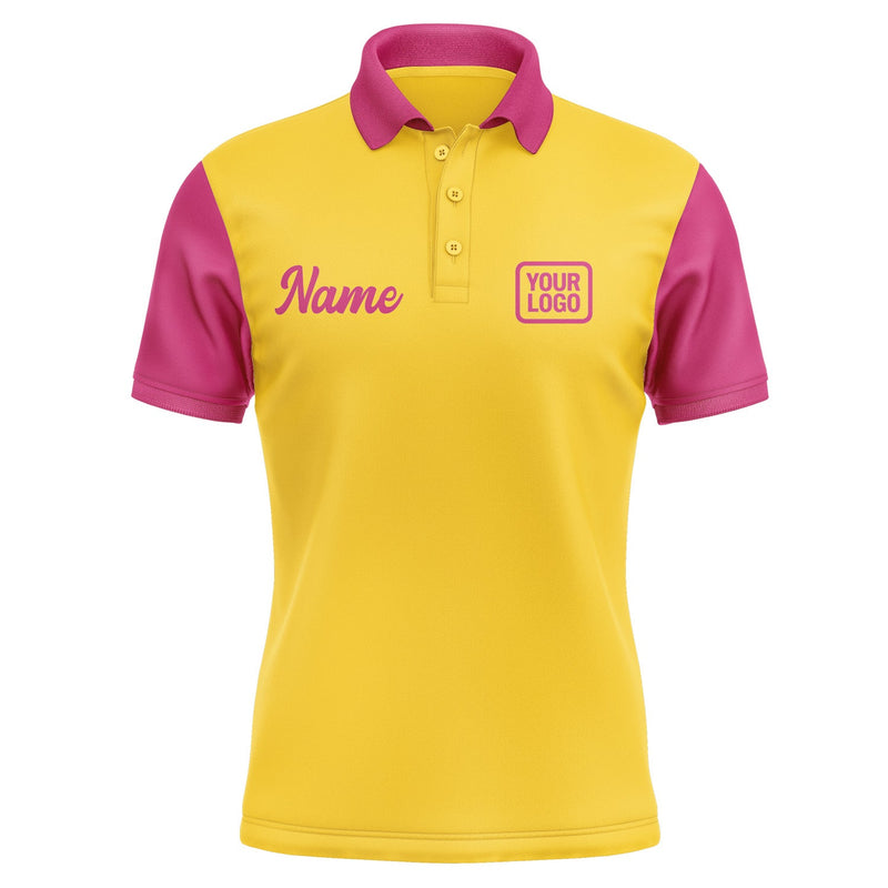 Custom Gold Pink Short-Sleeve Polo Shirt PO301313B113