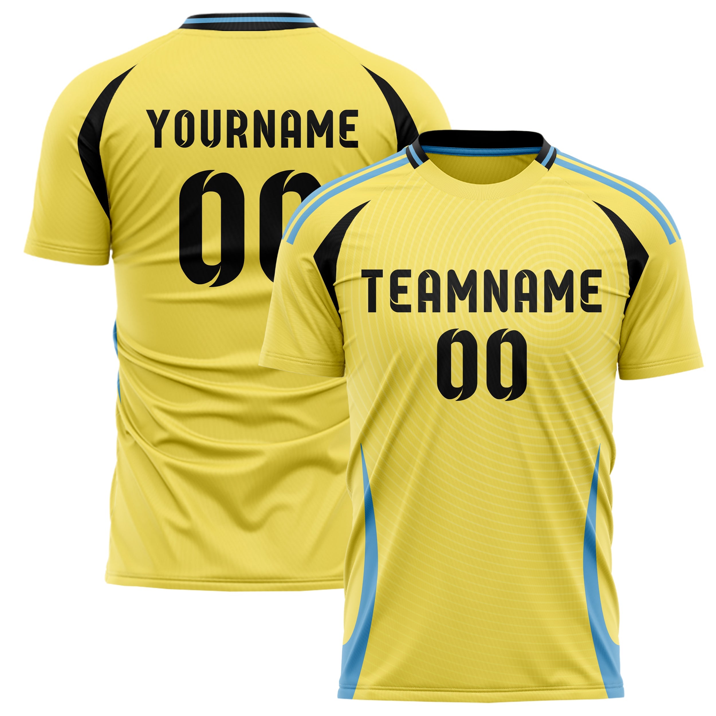 Maillot domicile de football inspiré de la Suède – Nom, numéro et logo personnalisés